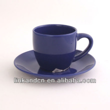 KC-03006 tasse à thé bleue avec soucoupe, tasse à café haute qualité
